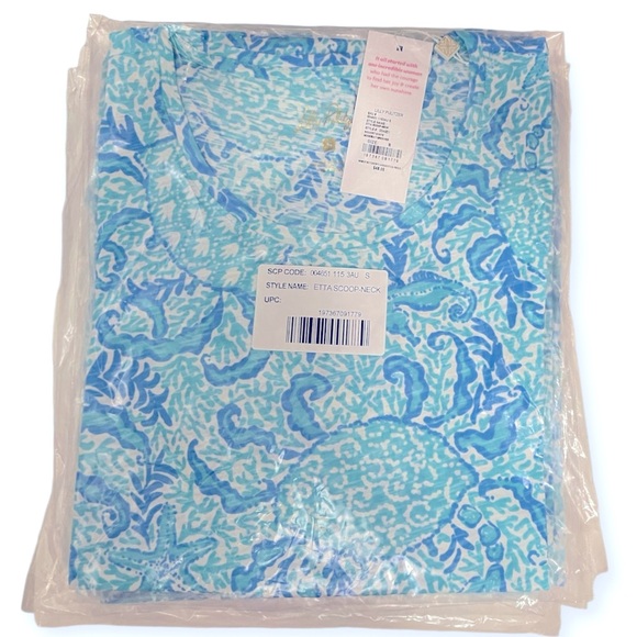 LILLY PULITZER Etta Tee Scoop Neck Top Resort White Goombay Grooves NWT - Picture 10 of 12